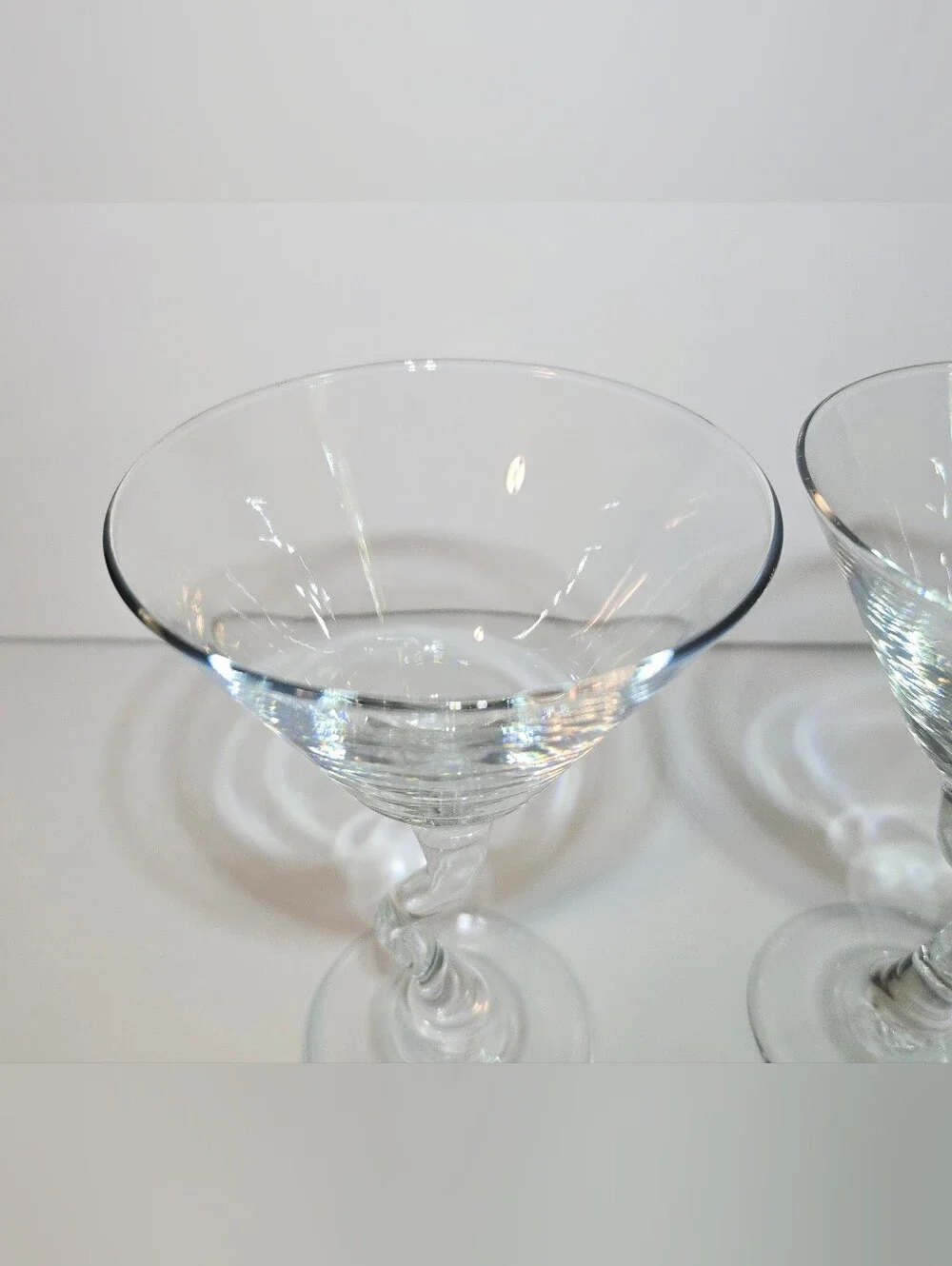 Libbey Z Stem Martini Glass Set of 2 Vintage 6.75